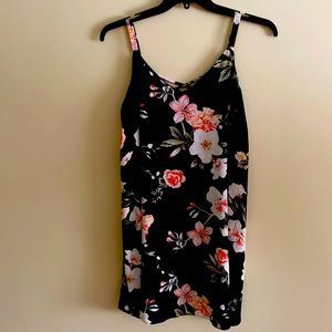Black flowers summer dress